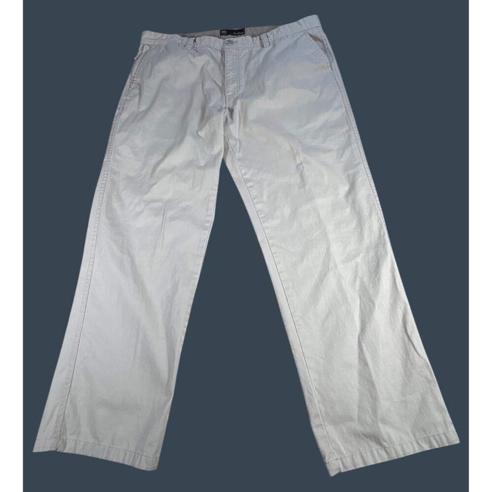 Weatherproof Khaki Relaxed-Fit Men's Chino Pants 40x30 Cotton Side Zip Pocket